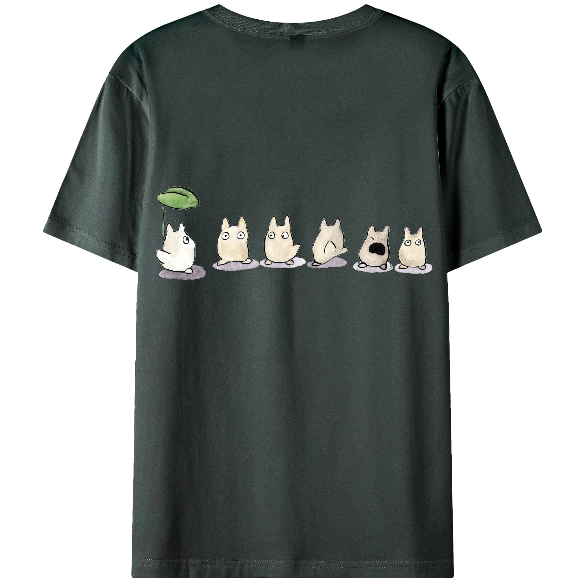 （画像用） となりのトトロ 草壁メイ 草壁サツキ My Neighbor Totoro Satsuki Kusakabe Mei Kusakabe 綿100％ メンズ半袖Tシャツ（バックプリント） 通気性